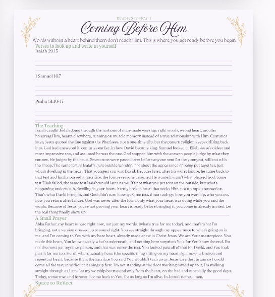 Teach Us to Pray — Coming Before Him page preview