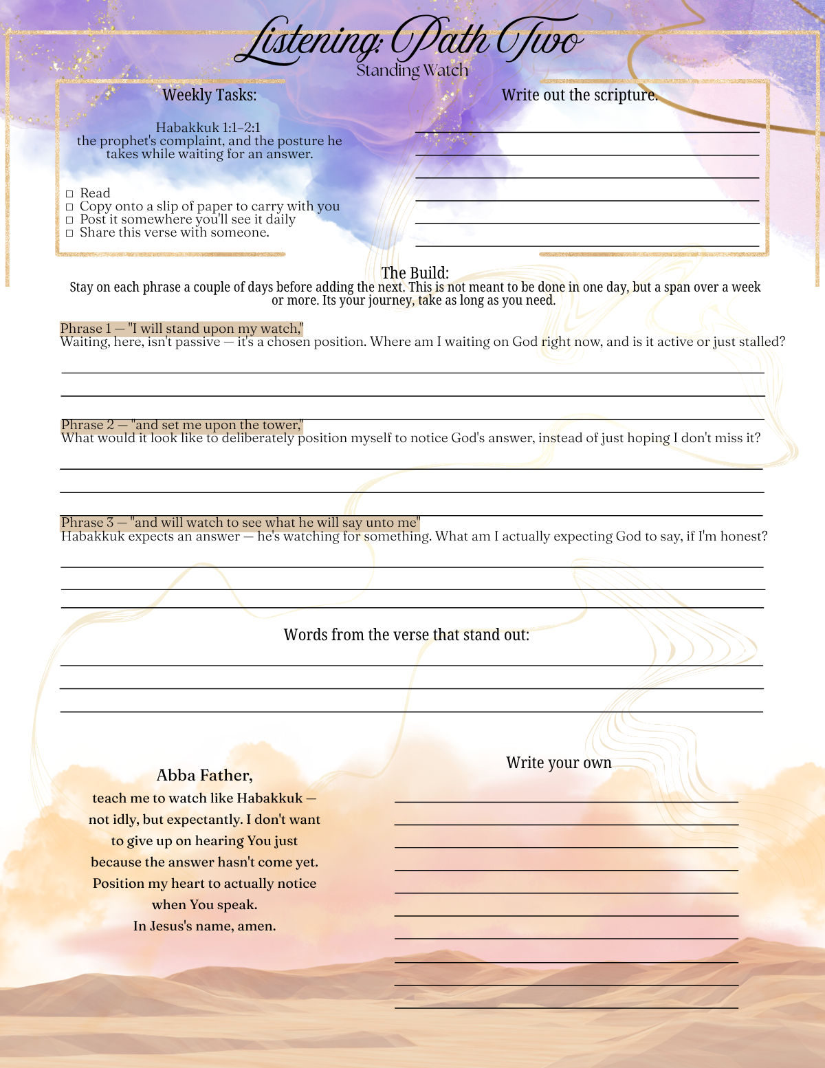 Wilderness — Listening path worksheet preview